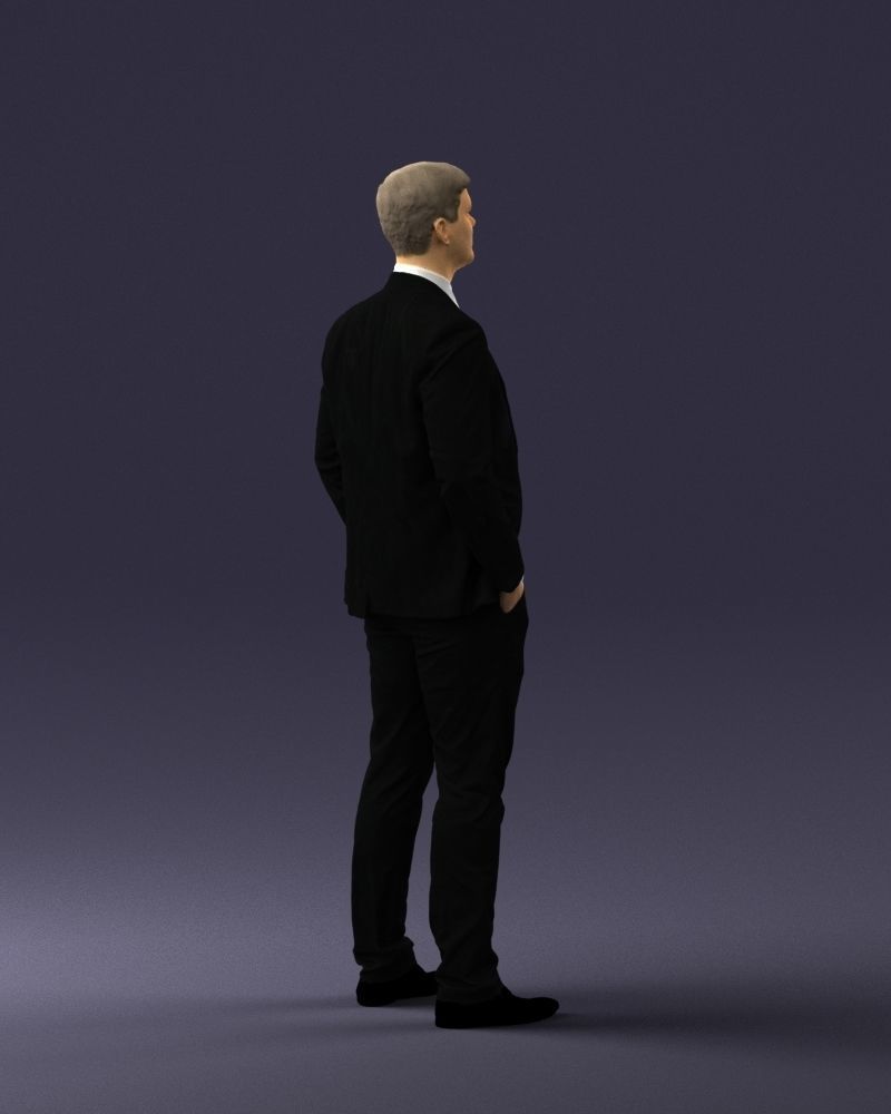 Man in suit and yellow tie 0489 3D print ready 3D print model_24