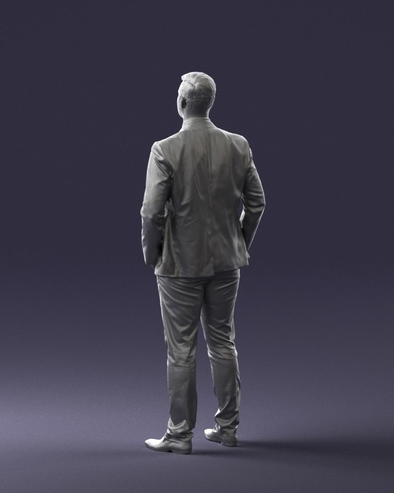 Man in suit and yellow tie 0489 3D print ready 3D print model_16