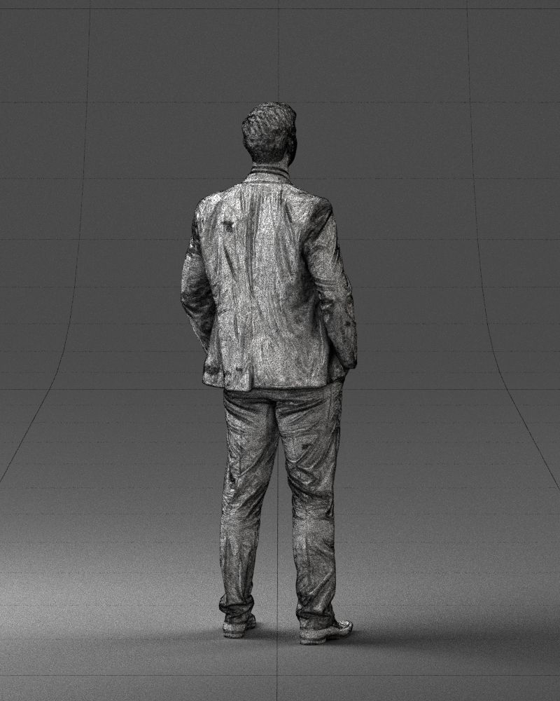 Man in suit and yellow tie 0489 3D print ready 3D print model_23