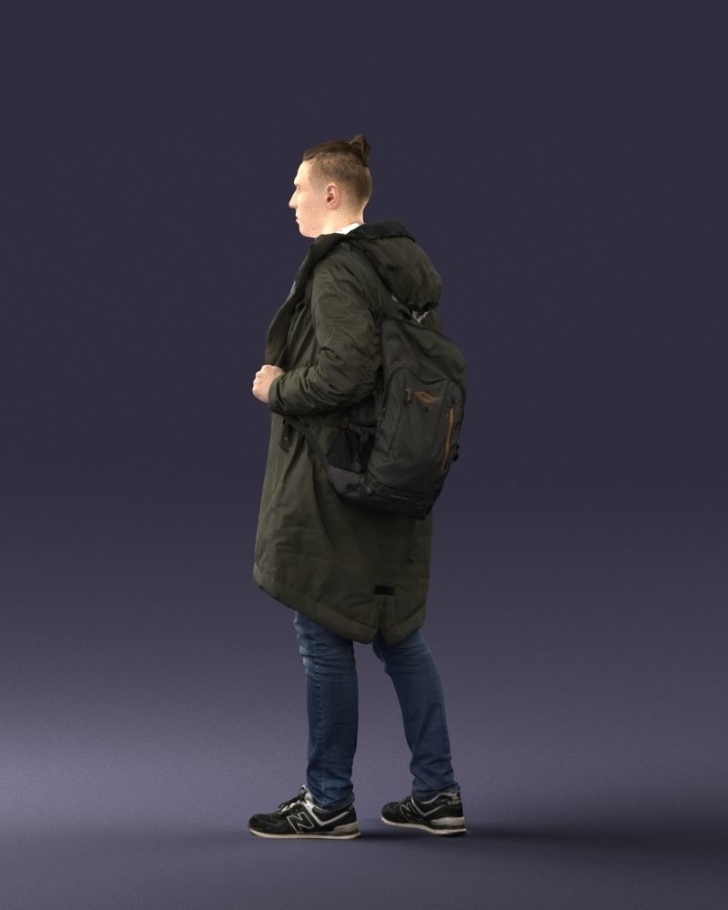 000202 Young Man in Winter Parka 1102 3D model_12