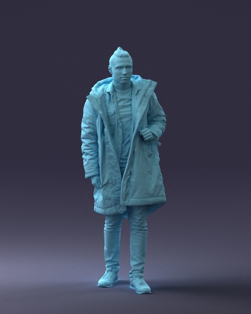 000202 Young Man in Winter Parka 1102 3D model_4