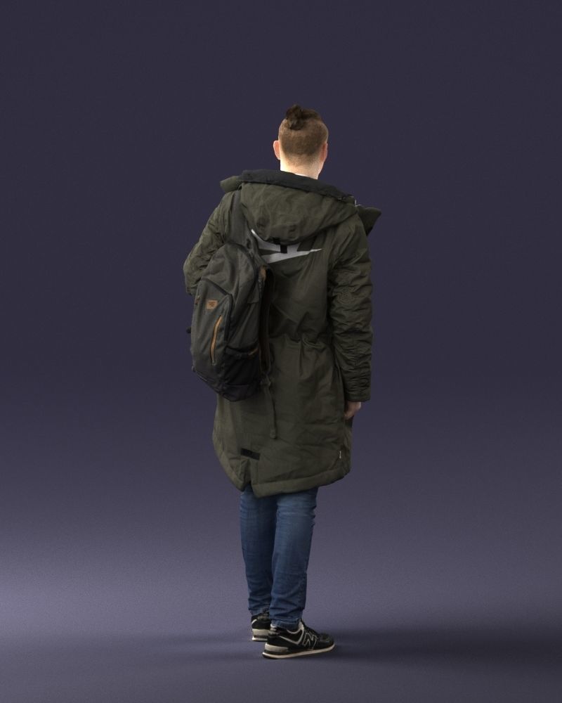 000202 Young Man in Winter Parka 1102 3D model_9