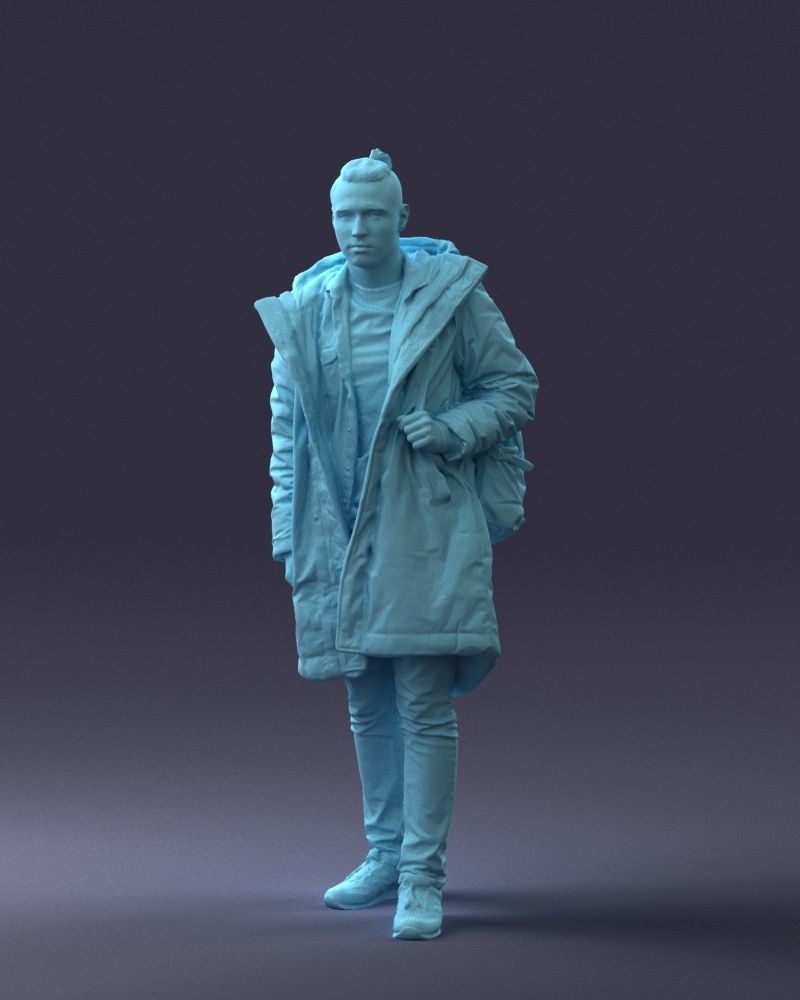 000202 Young Man in Winter Parka 1102 3D model_1