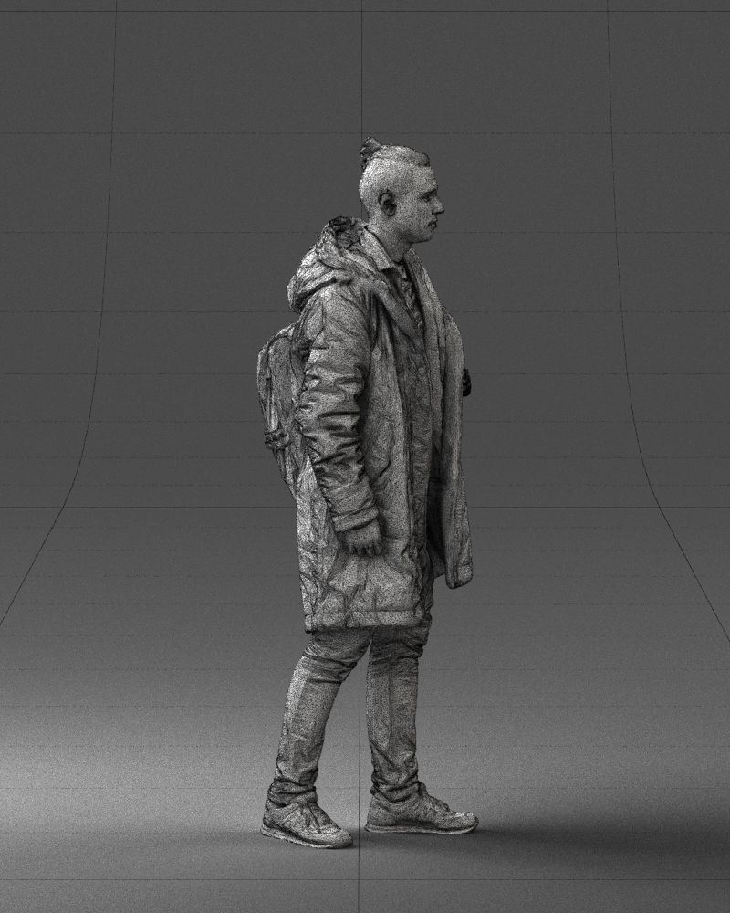 000202 Young Man in Winter Parka 1102 3D model_8