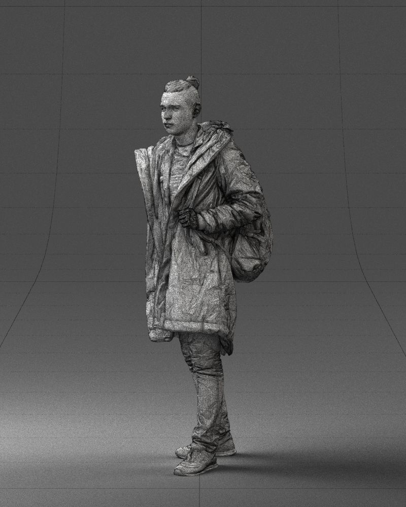 000202 Young Man in Winter Parka 1102 3D model_17