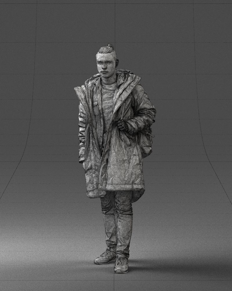 000202 Young Man in Winter Parka 1102 3D model_20