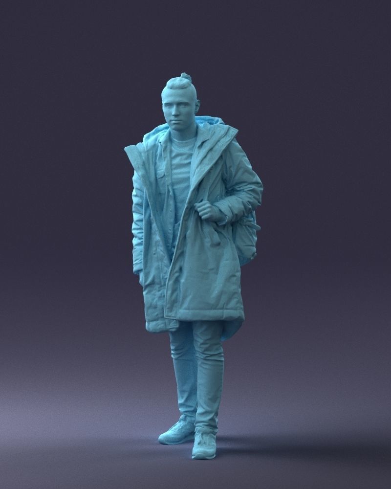 000202 Young Man in Winter Parka 1102 3D model_19