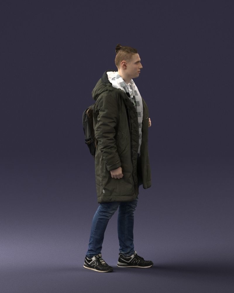 000202 Young Man in Winter Parka 1102 3D model_6
