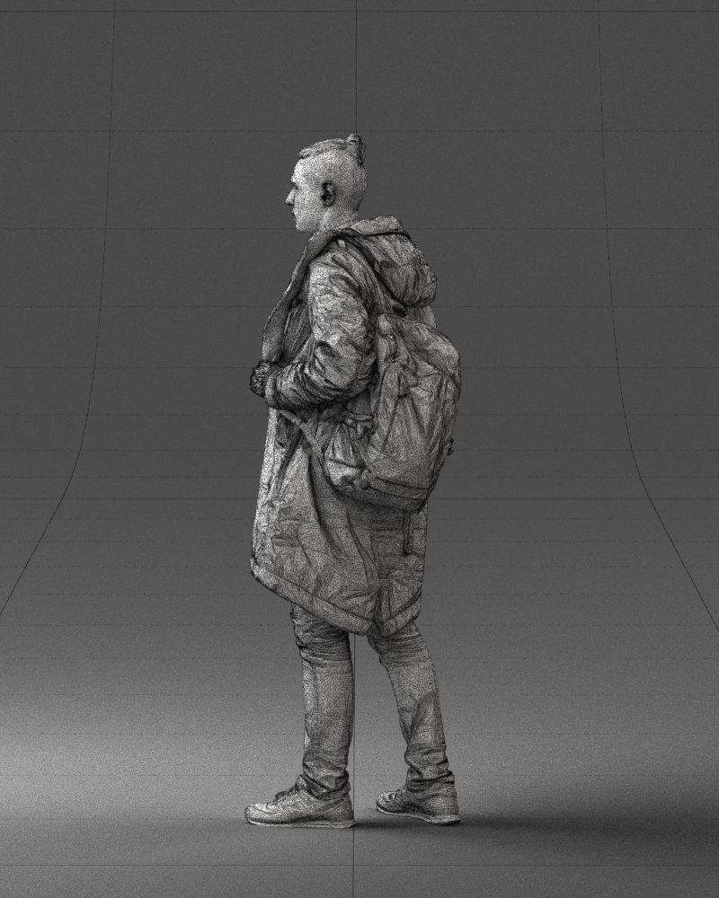 000202 Young Man in Winter Parka 1102 3D model_14
