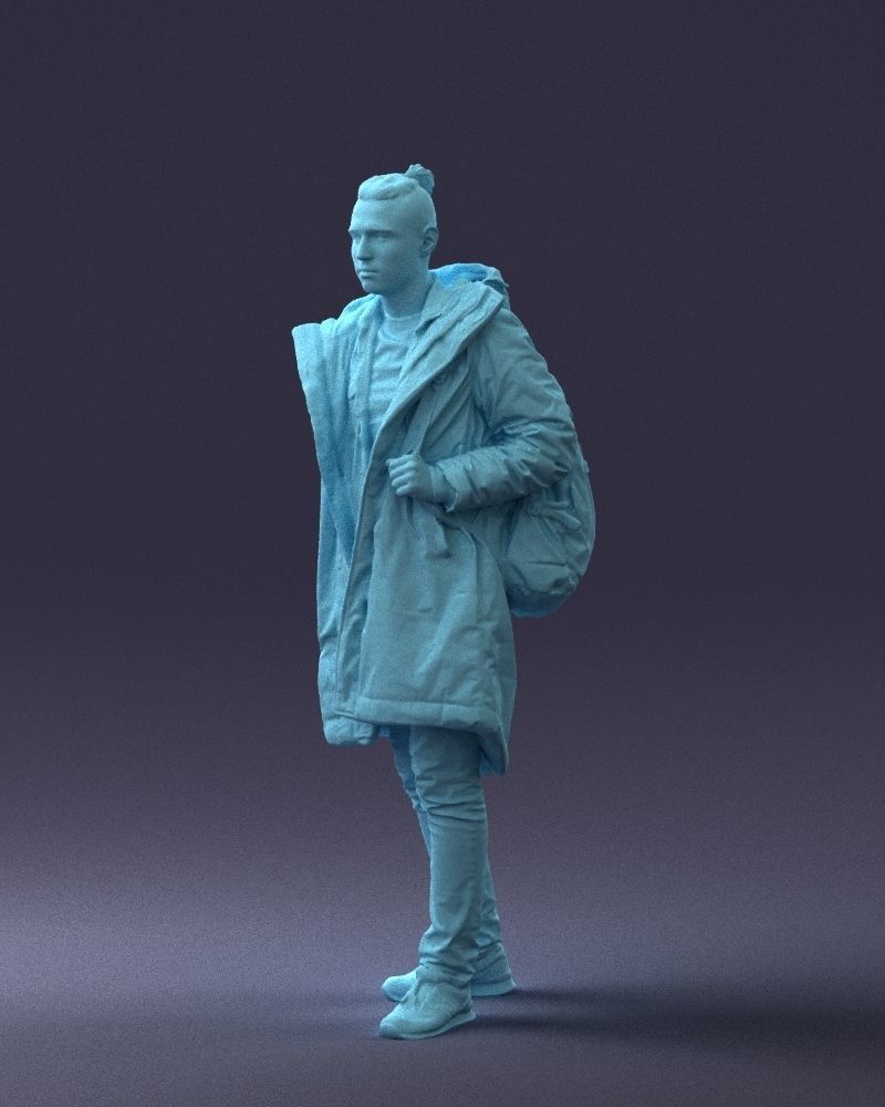 000202 Young Man in Winter Parka 1102 3D model_16