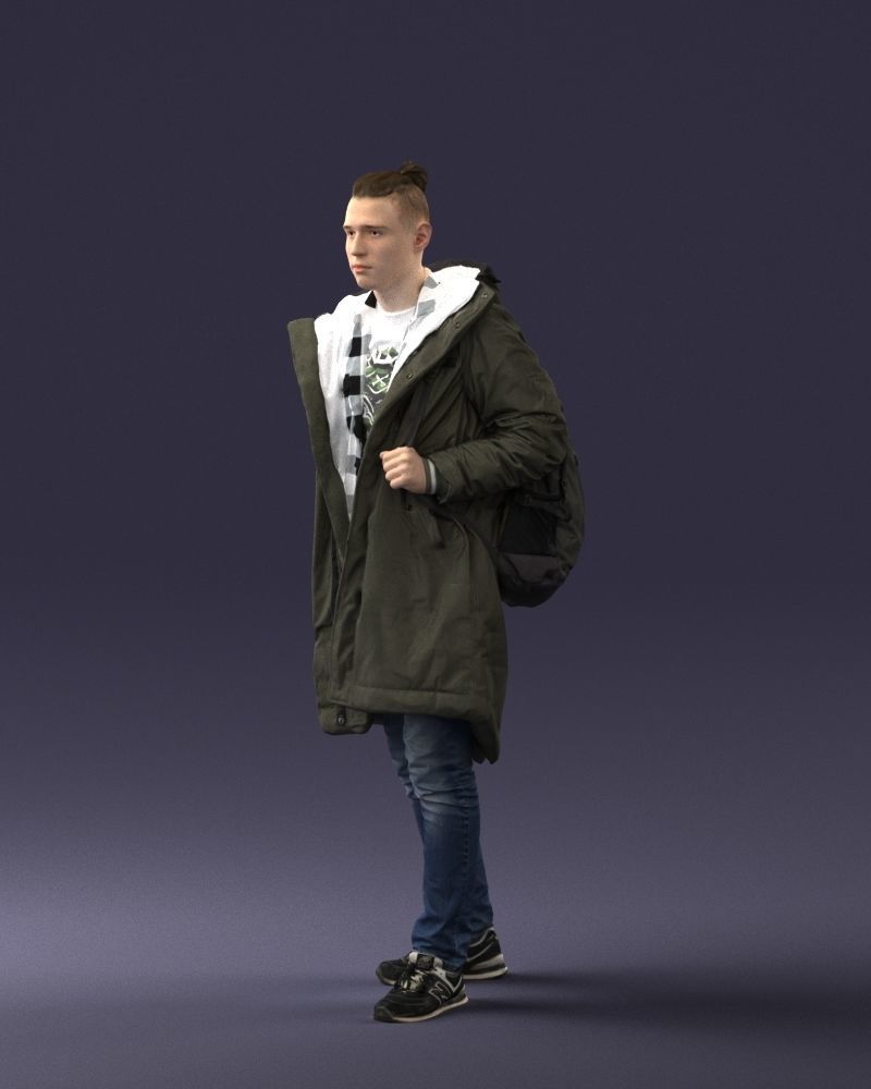 000202 Young Man in Winter Parka 1102 3D model_15
