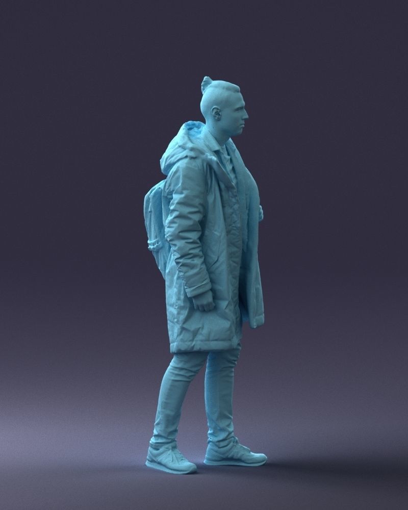 000202 Young Man in Winter Parka 1102 3D model_7