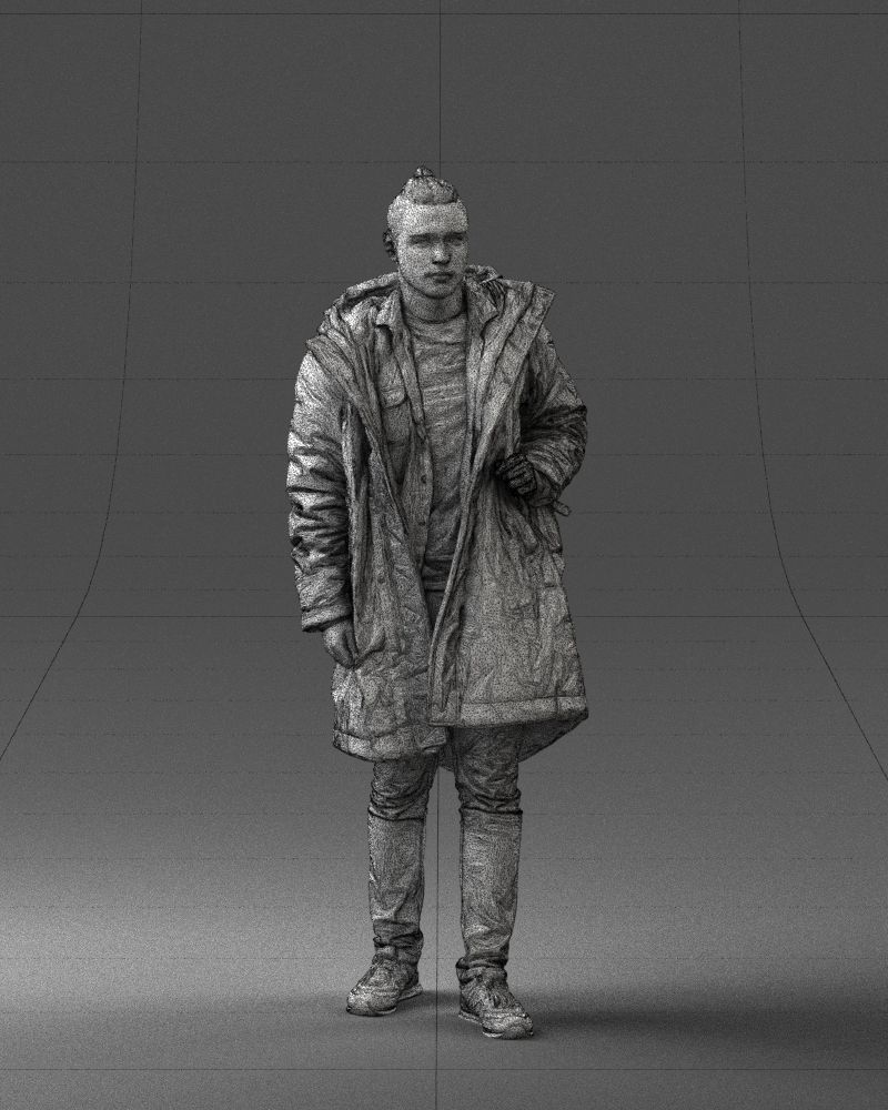 000202 Young Man in Winter Parka 1102 3D model_5