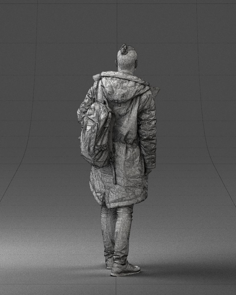 000202 Young Man in Winter Parka 1102 3D model_11