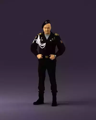 Man in black devils army uniform 0901