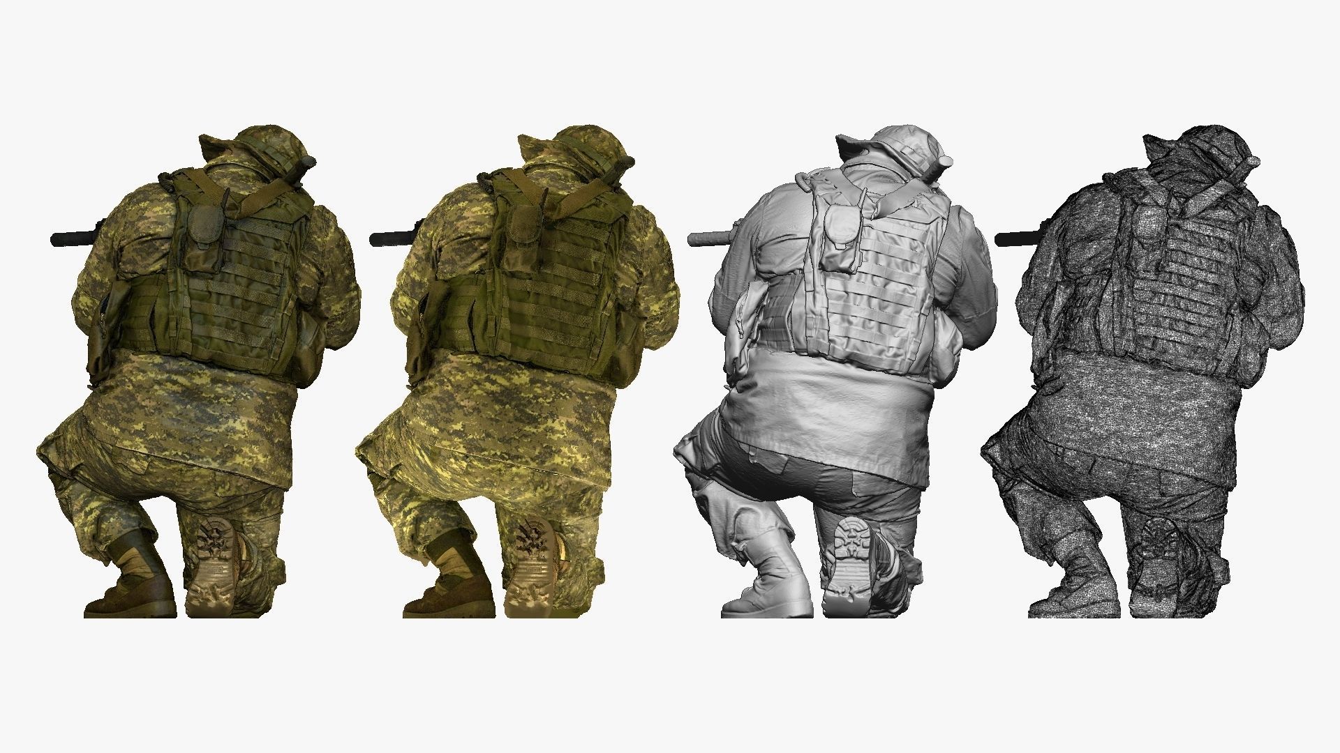 modern soldier aiming on knee honeybadger 001151 3D Print Ready 3D print model_2