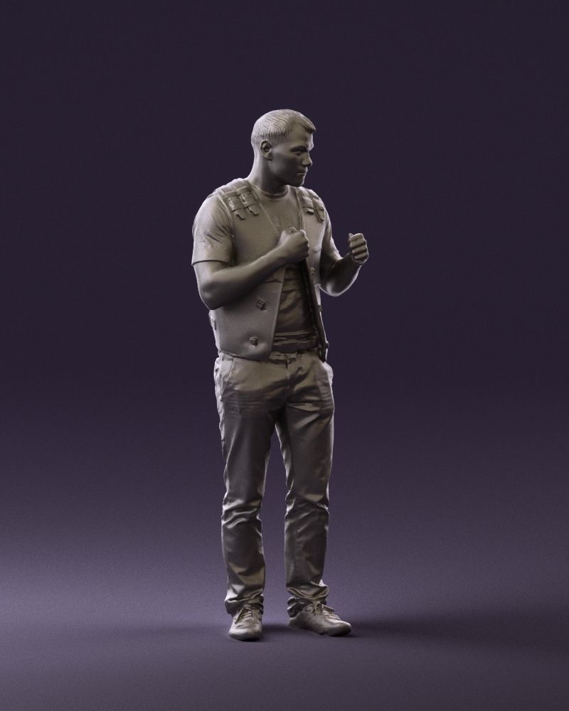 Man in black vest jeans boxer pose 0815 3D Print Ready 3D print model_6