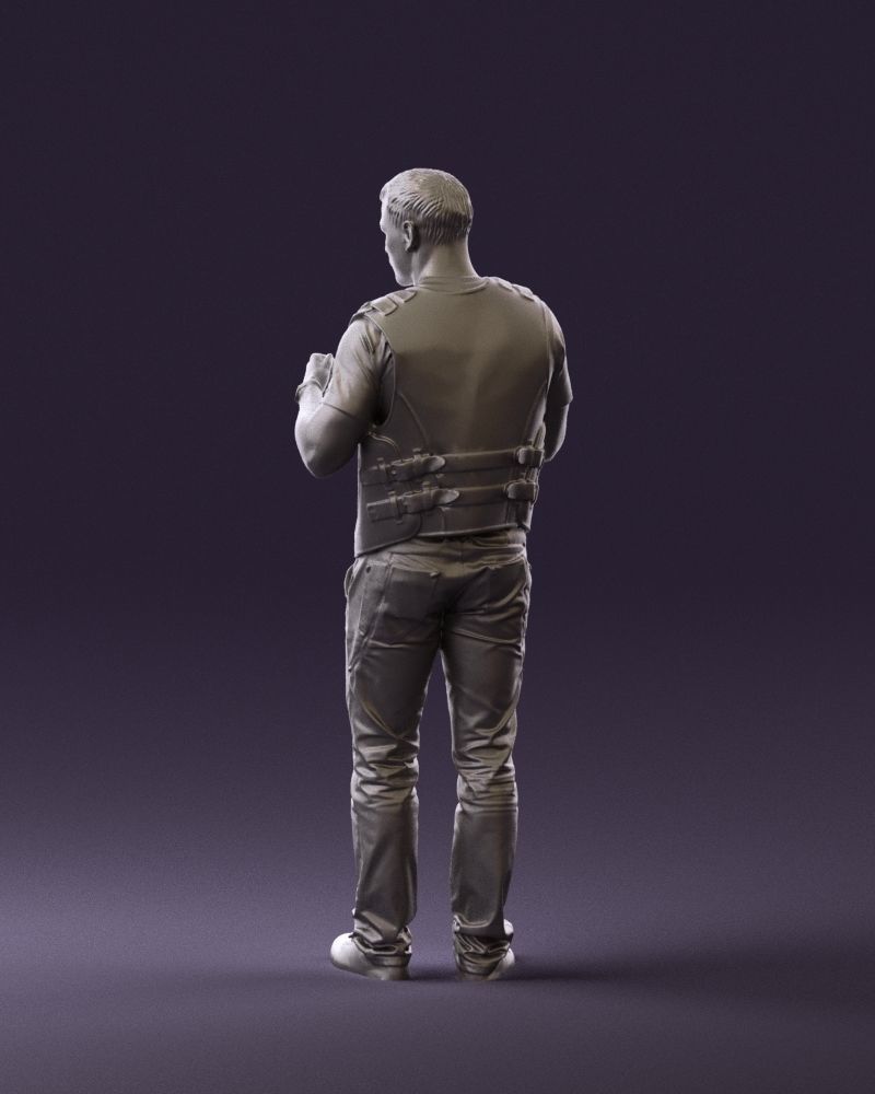Man in black vest jeans boxer pose 0815 3D Print Ready 3D print model_14