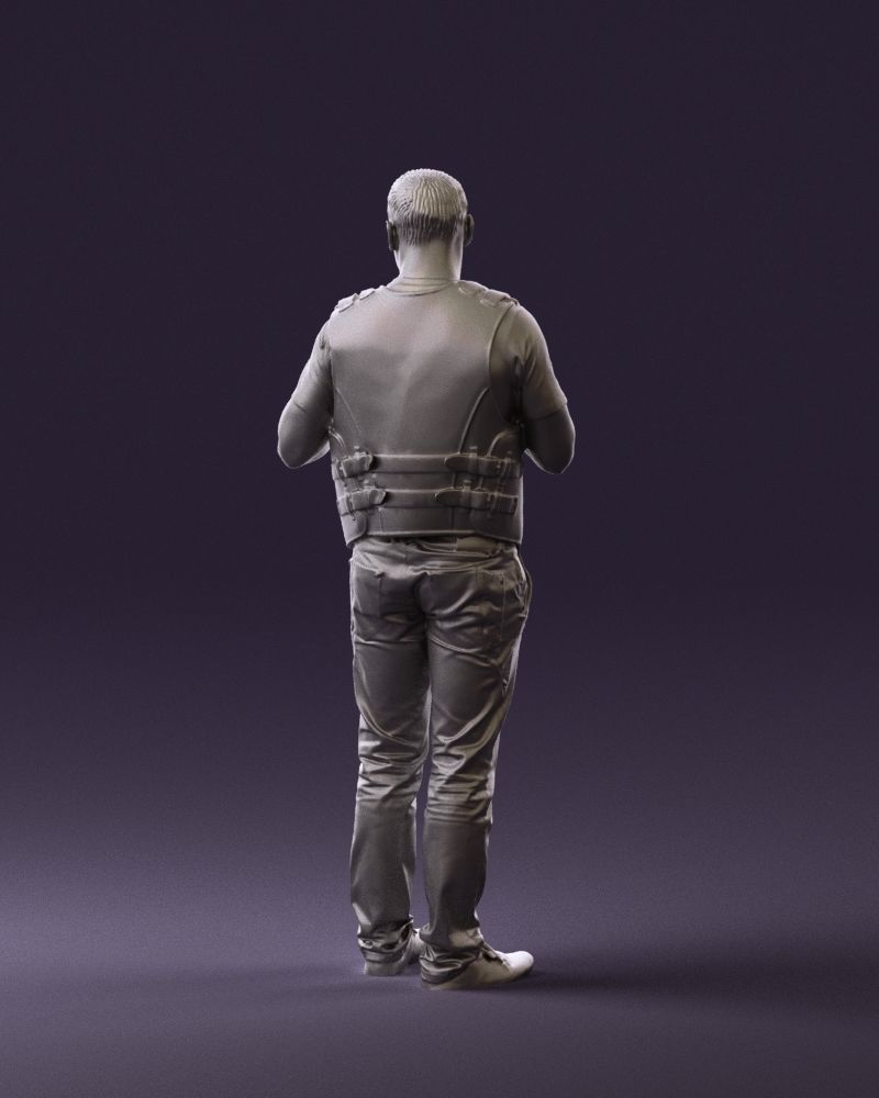 Man in black vest jeans boxer pose 0815 3D Print Ready 3D print model_12
