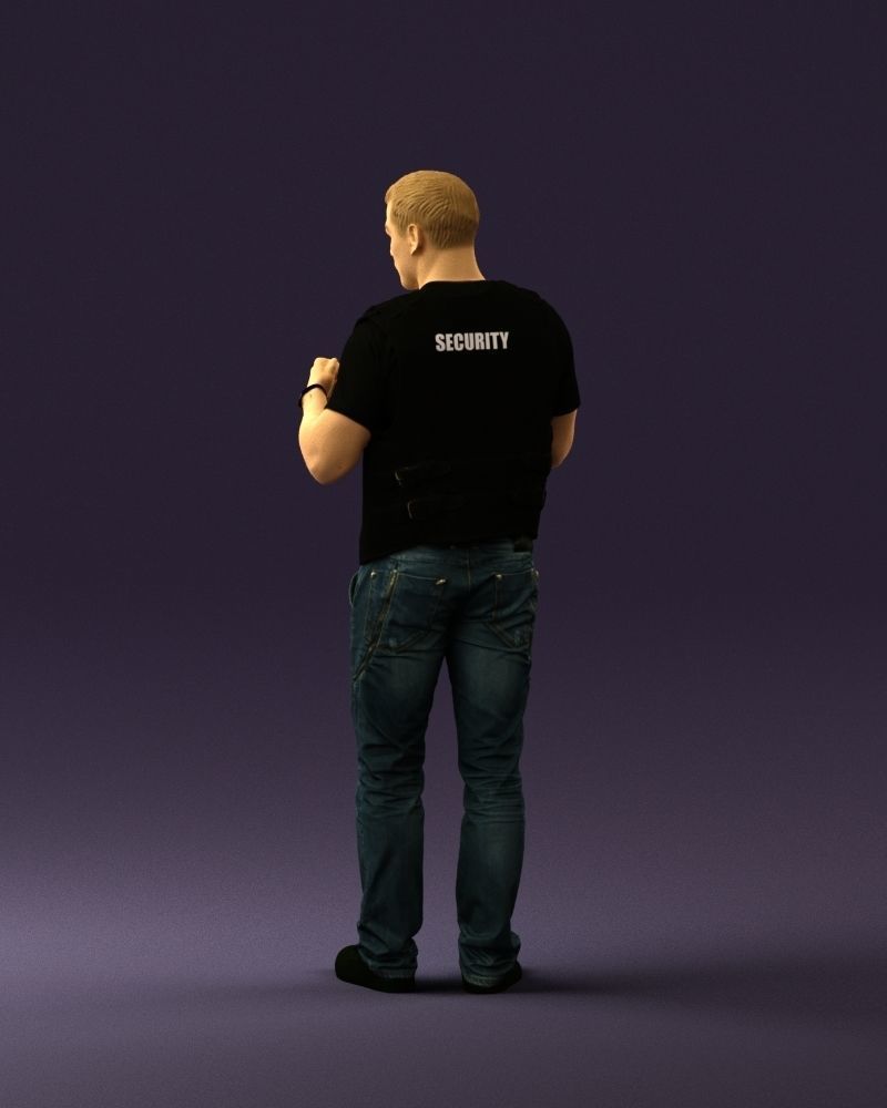 Man in black vest jeans boxer pose 0815 3D Print Ready 3D print model_15