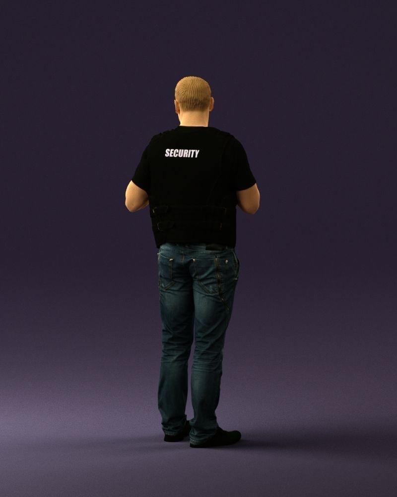 Man in black vest jeans boxer pose 0815 3D Print Ready 3D print model_13