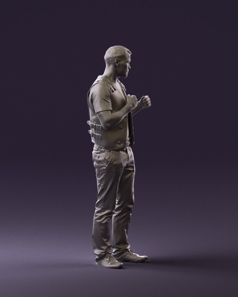 Man in black vest jeans boxer pose 0815 3D Print Ready 3D print model_8