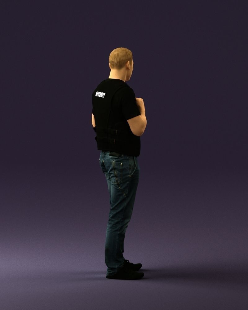 Man in black vest jeans boxer pose 0815 3D Print Ready 3D print model_11