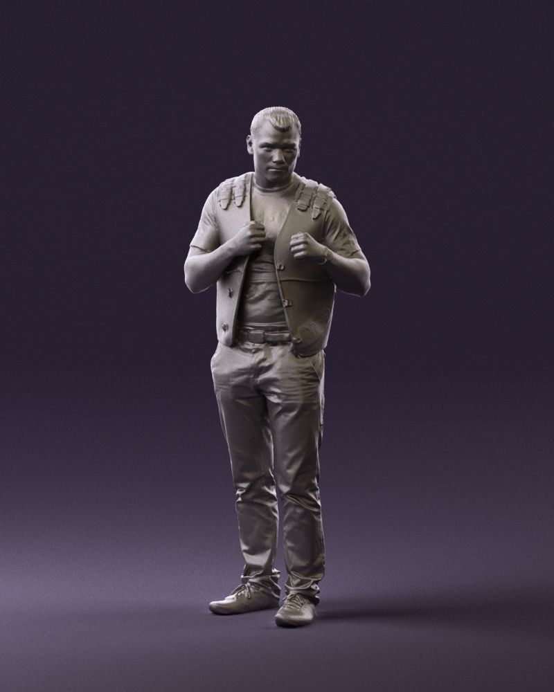 Man in black vest jeans boxer pose 0815 3D Print Ready 3D print model_24