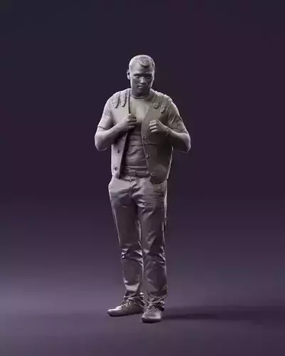 Man in black vest jeans boxer pose 0815 3D Print Ready 3D print model