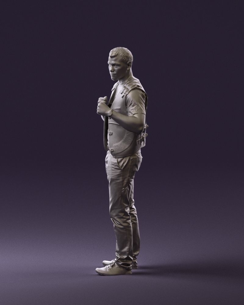 Man in black vest jeans boxer pose 0815 3D Print Ready 3D print model_18