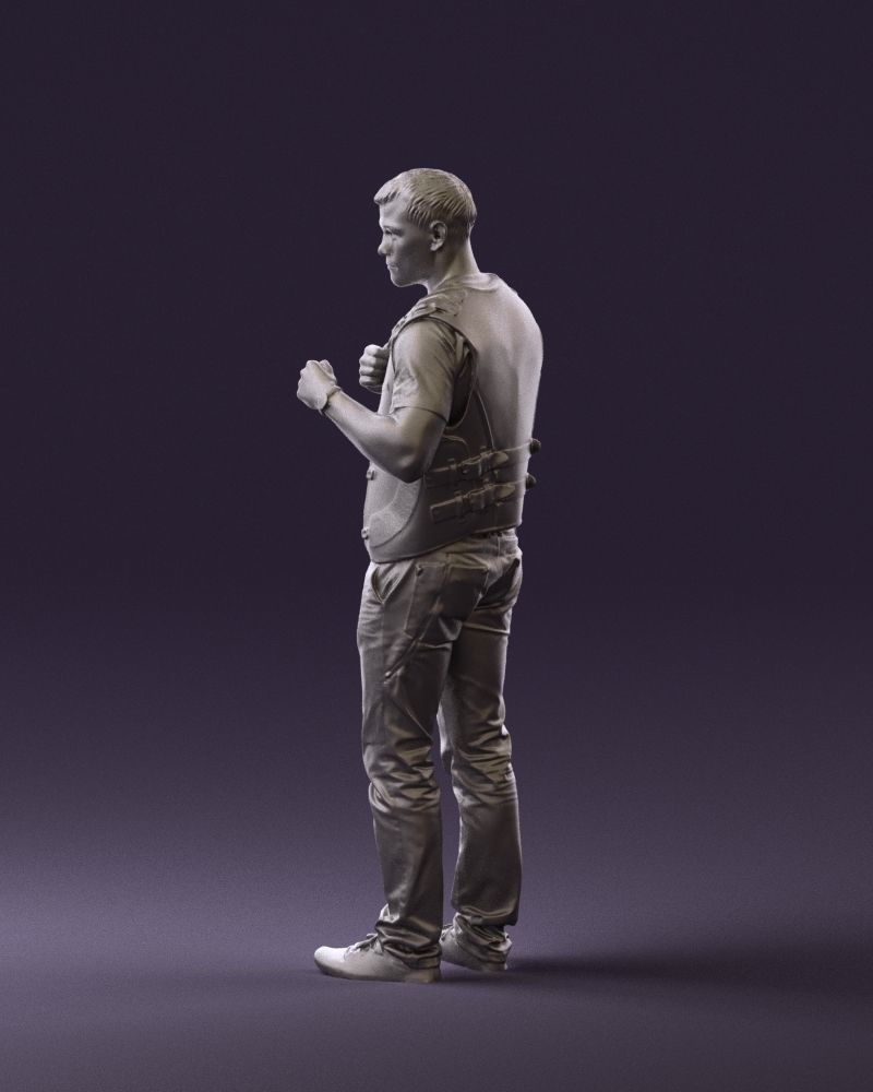 Man in black vest jeans boxer pose 0815 3D Print Ready 3D print model_16