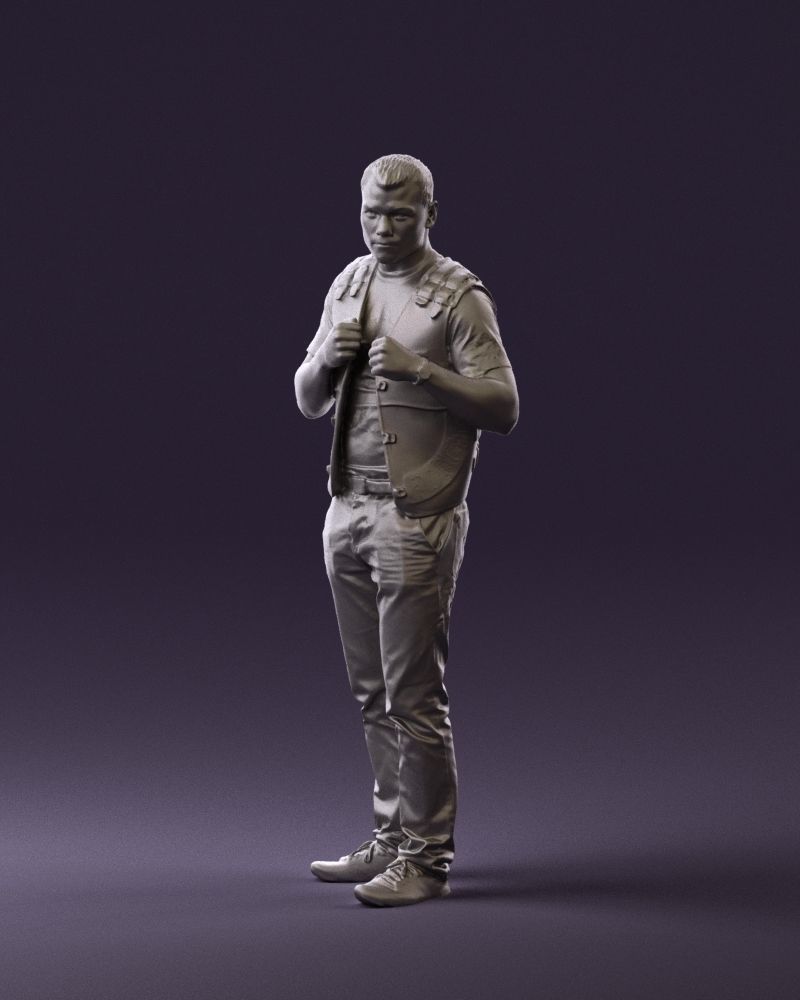 Man in black vest jeans boxer pose 0815 3D Print Ready 3D print model_20