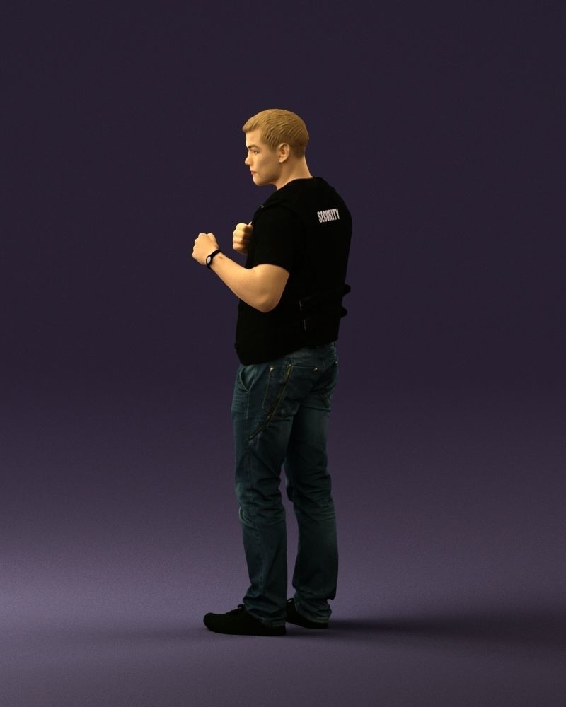 Man in black vest jeans boxer pose 0815 3D Print Ready 3D print model_17