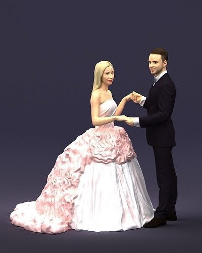 Newly married couple 0419 3D model