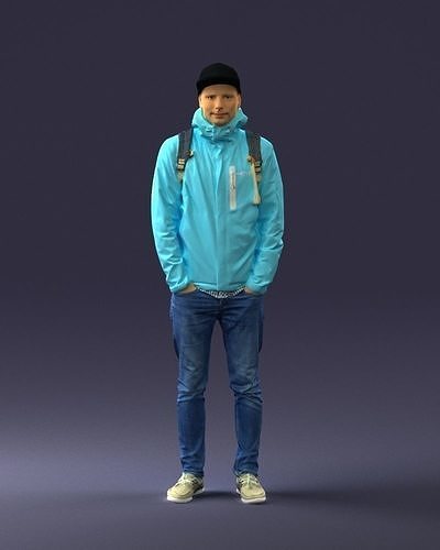 Guy in blue jacket 0123 3D model