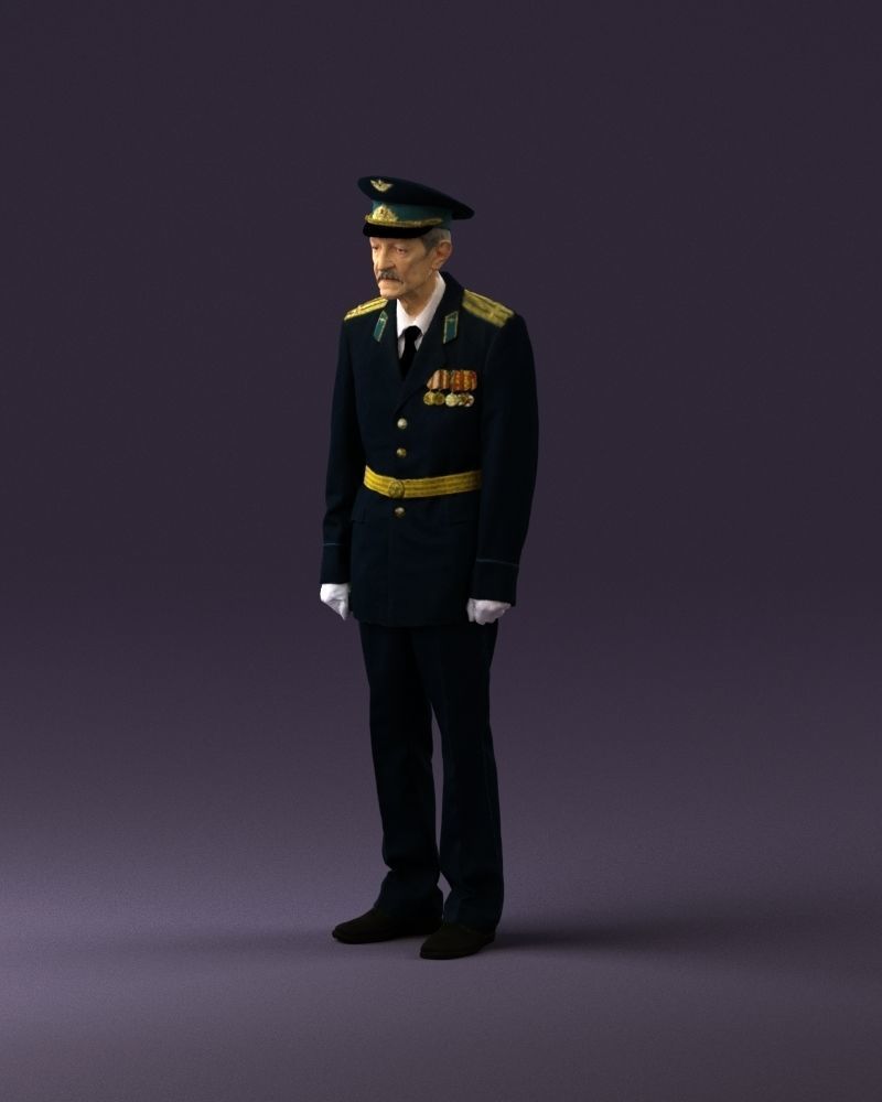 Old man in veteran suit 0915 3D model_10