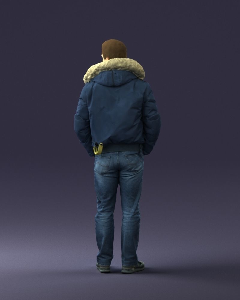Man in a winter jacket pilot 0084 3D Print Ready 3D print model_18