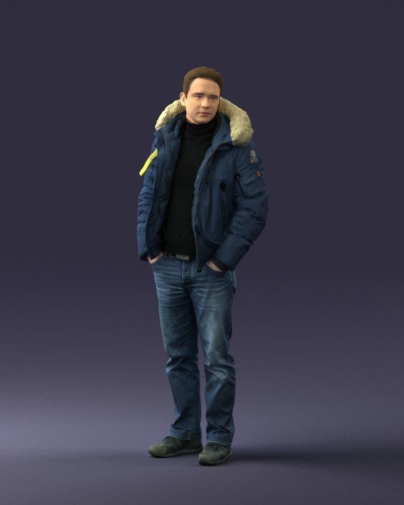 Man in a winter jacket pilot 0084 3D Print Ready 3D print model_30