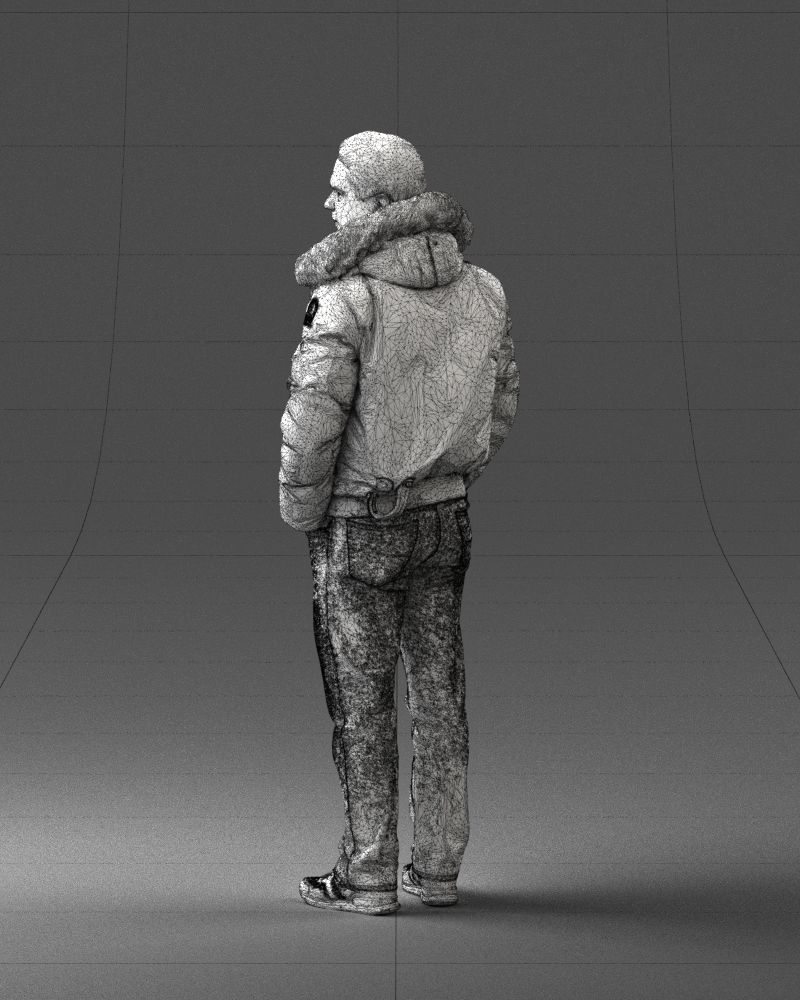 Man in a winter jacket pilot 0084 3D Print Ready 3D print model_23