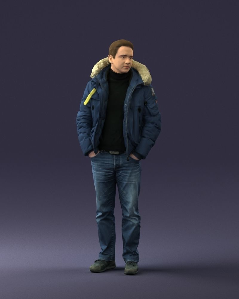 Man in a winter jacket pilot 0084 3D Print Ready 3D print model_33