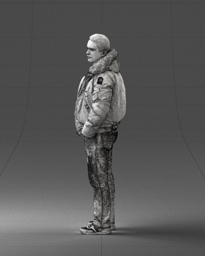 Man in a winter jacket pilot 0084 3D Print Ready 3D print model_26