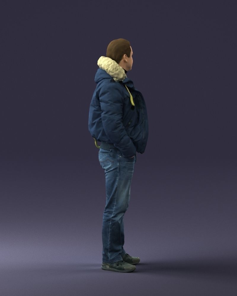 Man in a winter jacket pilot 0084 3D Print Ready 3D print model_12