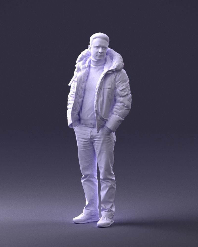 Man in a winter jacket pilot 0084 3D Print Ready 3D print model_31