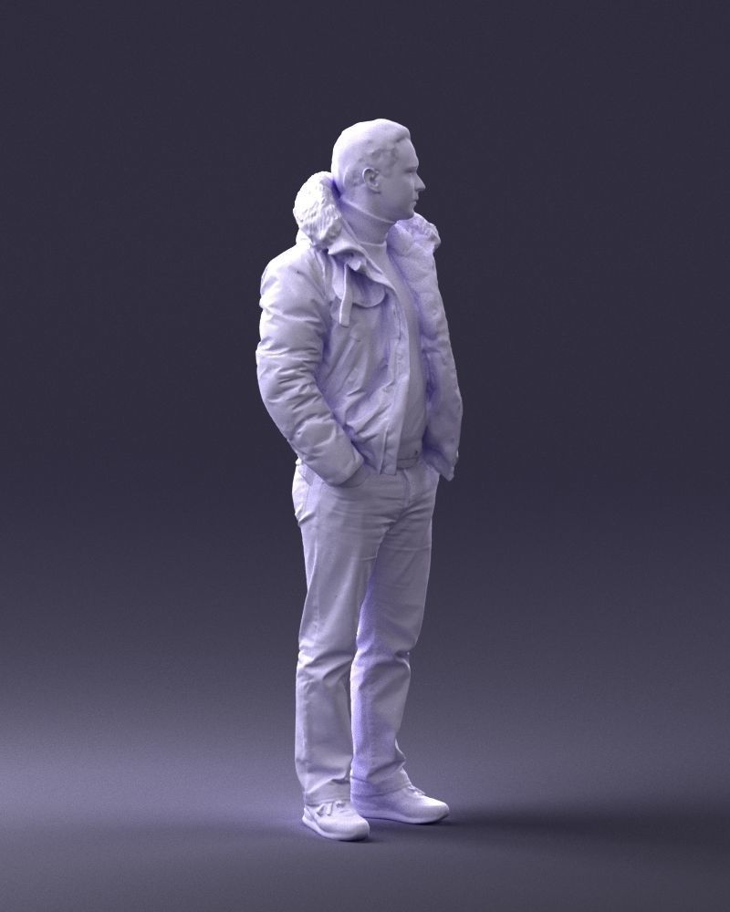 Man in a winter jacket pilot 0084 3D Print Ready 3D print model_10