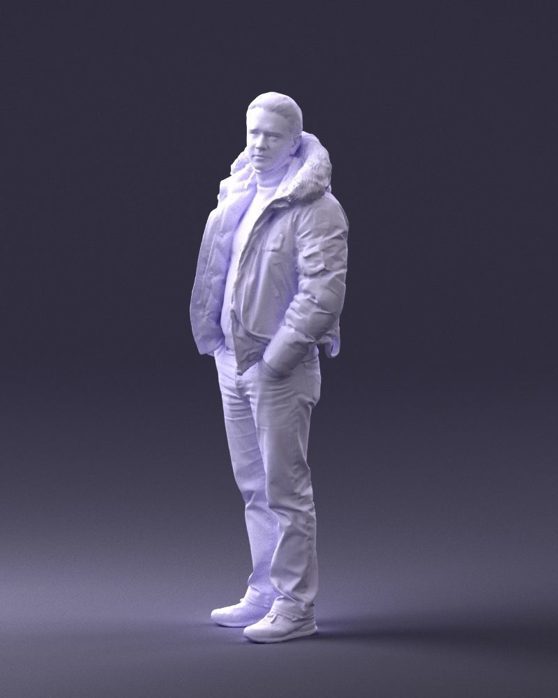 Man in a winter jacket pilot 0084 3D Print Ready 3D print model_28