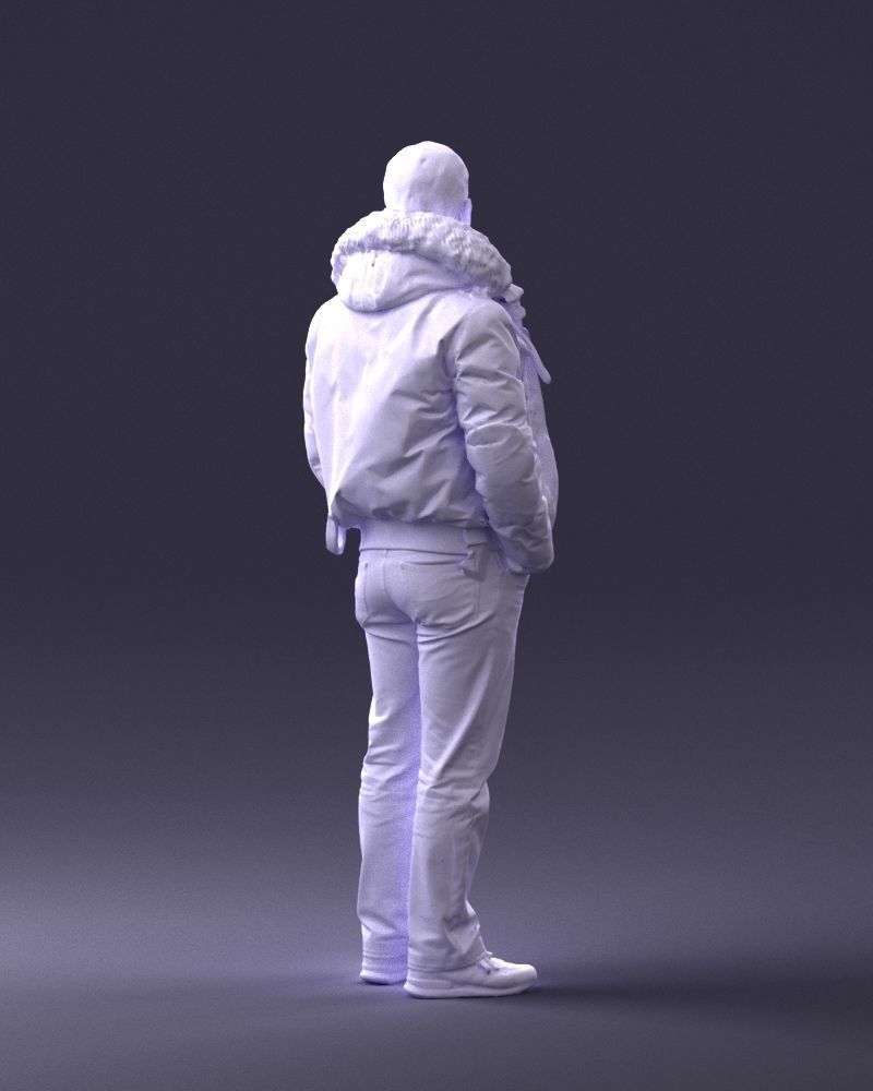 Man in a winter jacket pilot 0084 3D Print Ready 3D print model_16