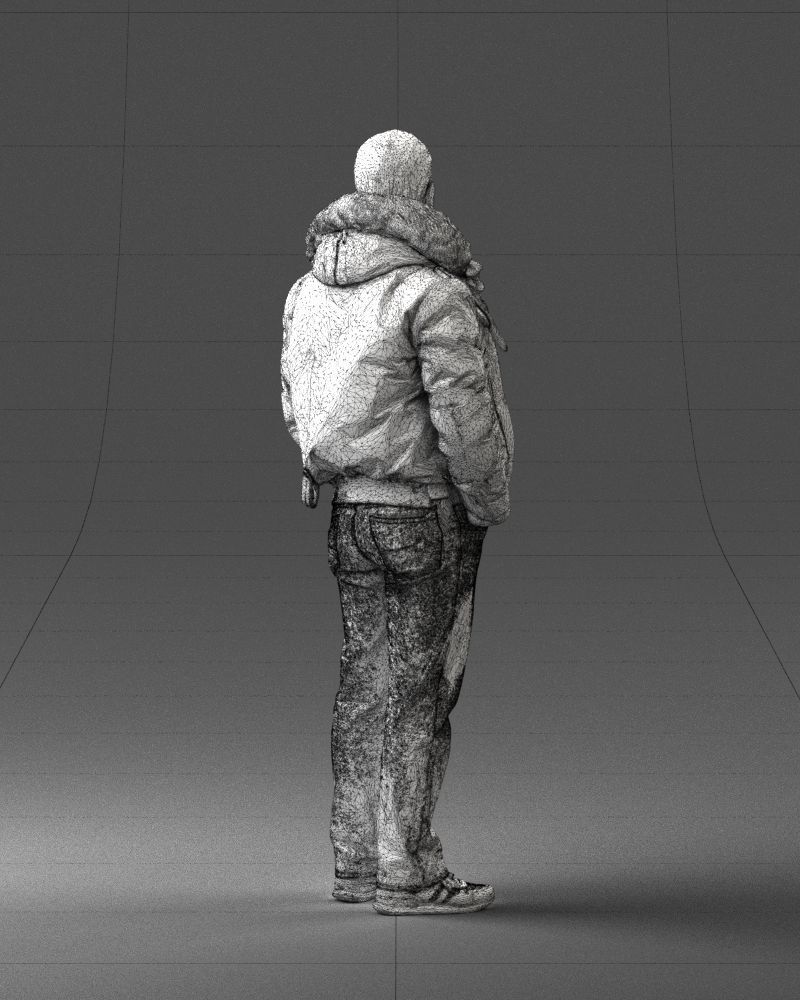 Man in a winter jacket pilot 0084 3D Print Ready 3D print model_17