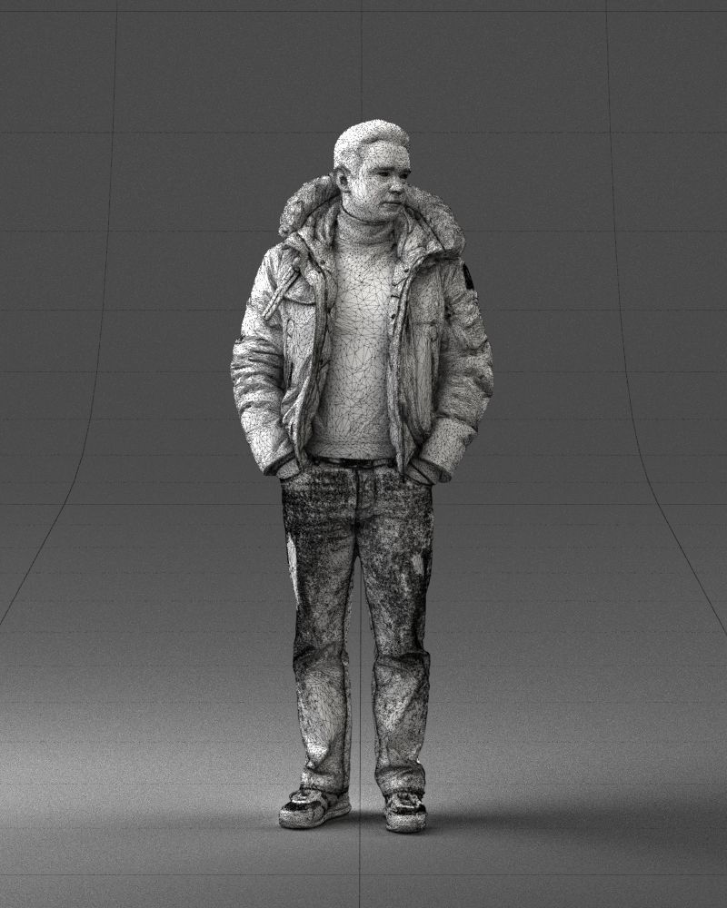 Man in a winter jacket pilot 0084 3D Print Ready 3D print model_38