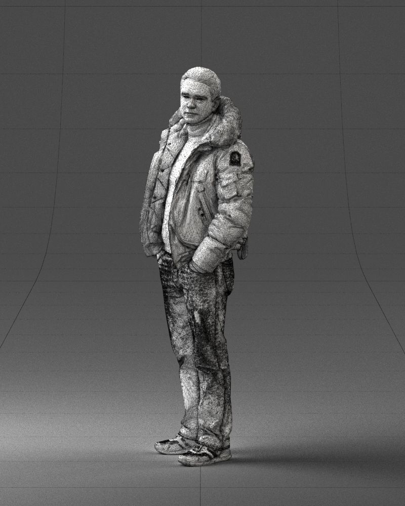Man in a winter jacket pilot 0084 3D Print Ready 3D print model_29