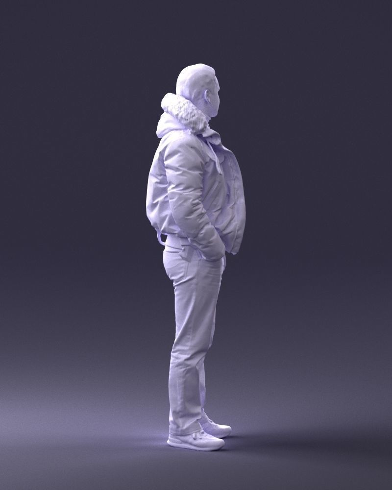 Man in a winter jacket pilot 0084 3D Print Ready 3D print model_13